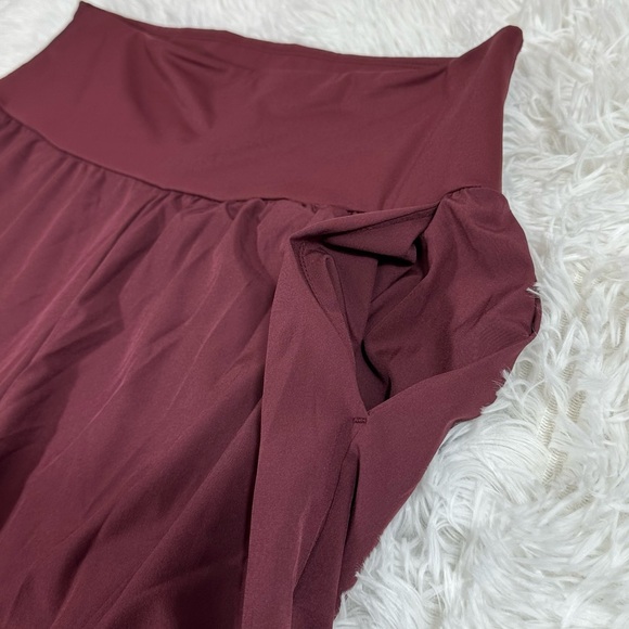 Halara Womens Large Breezeful High Waisted Tummy Control Wide Leg Pants Burgundy - Picture 6 of 11